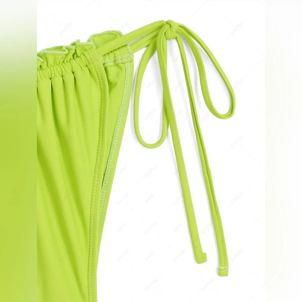 Zaful Green Bandeau Bikini Set with Ruched Details - Picture 3 of 6